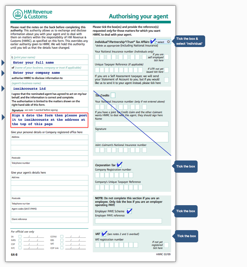 Hmrc 64 8 Printable Form - Printable Forms Free Online